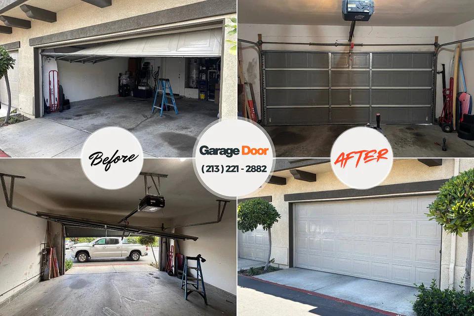 Before and after: garage door repair Red Lion, PA